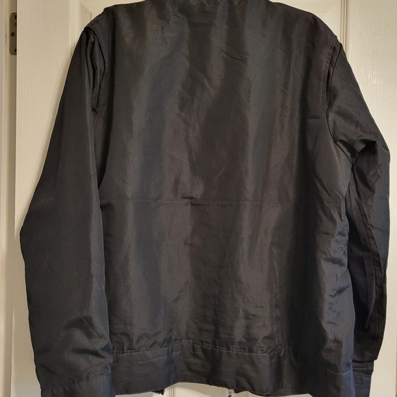 ID wear men's size: extra large zip-up black windbreaker jacket 100% polyester - Picture 3 of 16